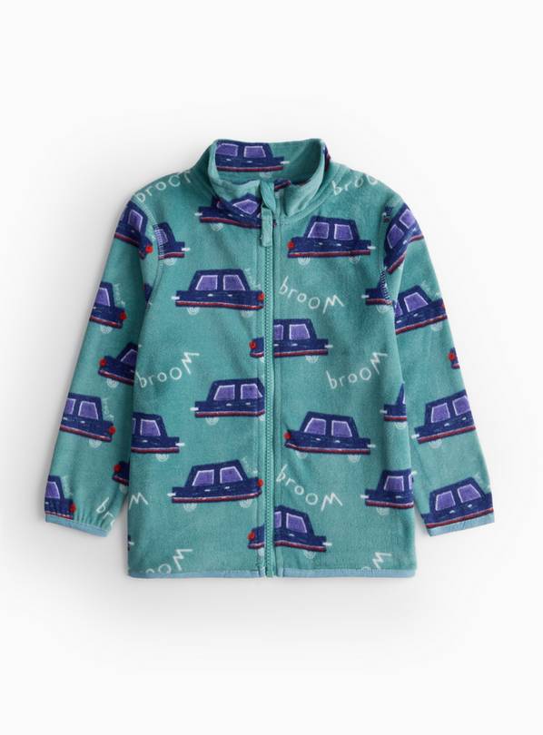 Blue Car Print Zip-Through Fleece  1-2 years